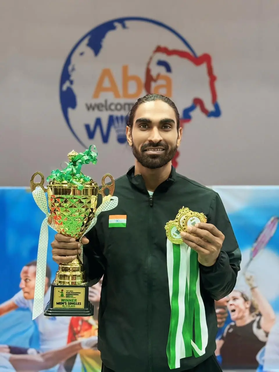 pramod dominates with gold hattrick